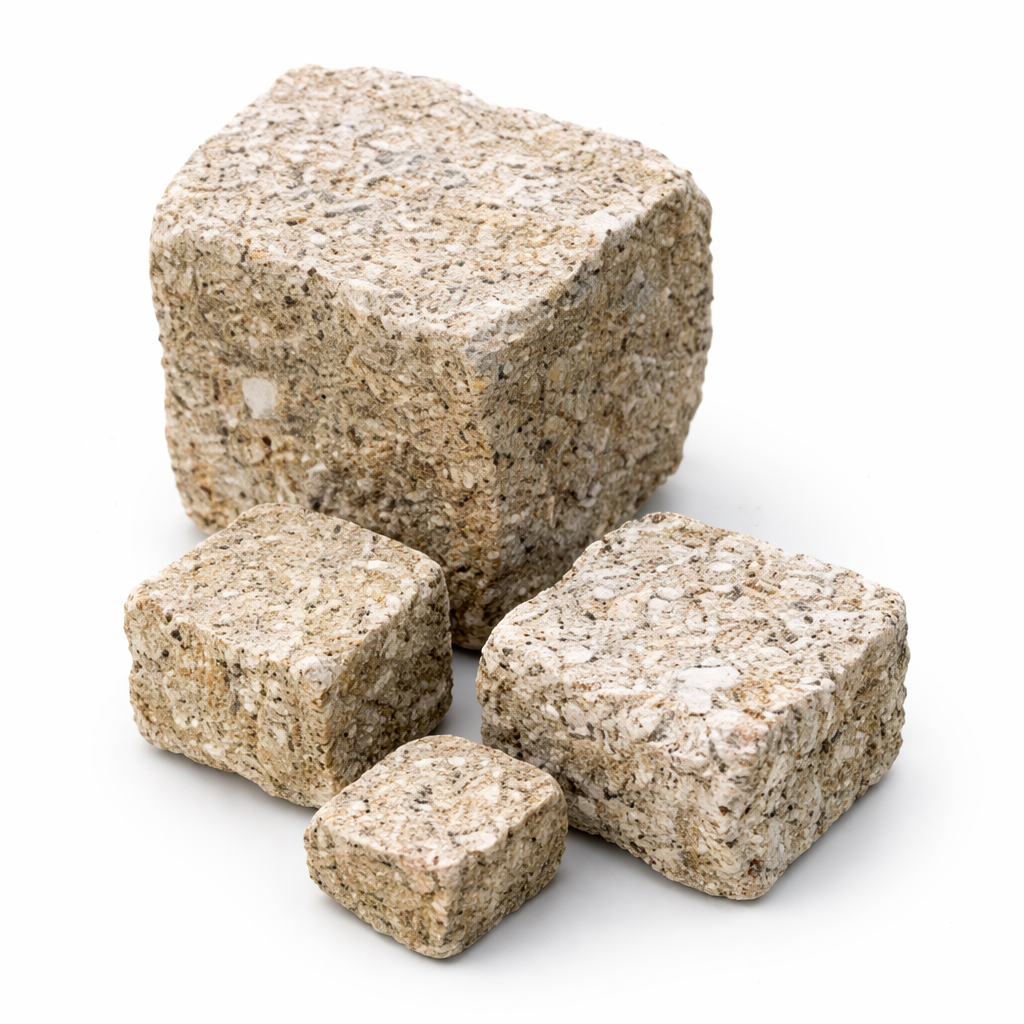 Granit Pflaster gelb 9/11 cm Porto 1000 kg BB